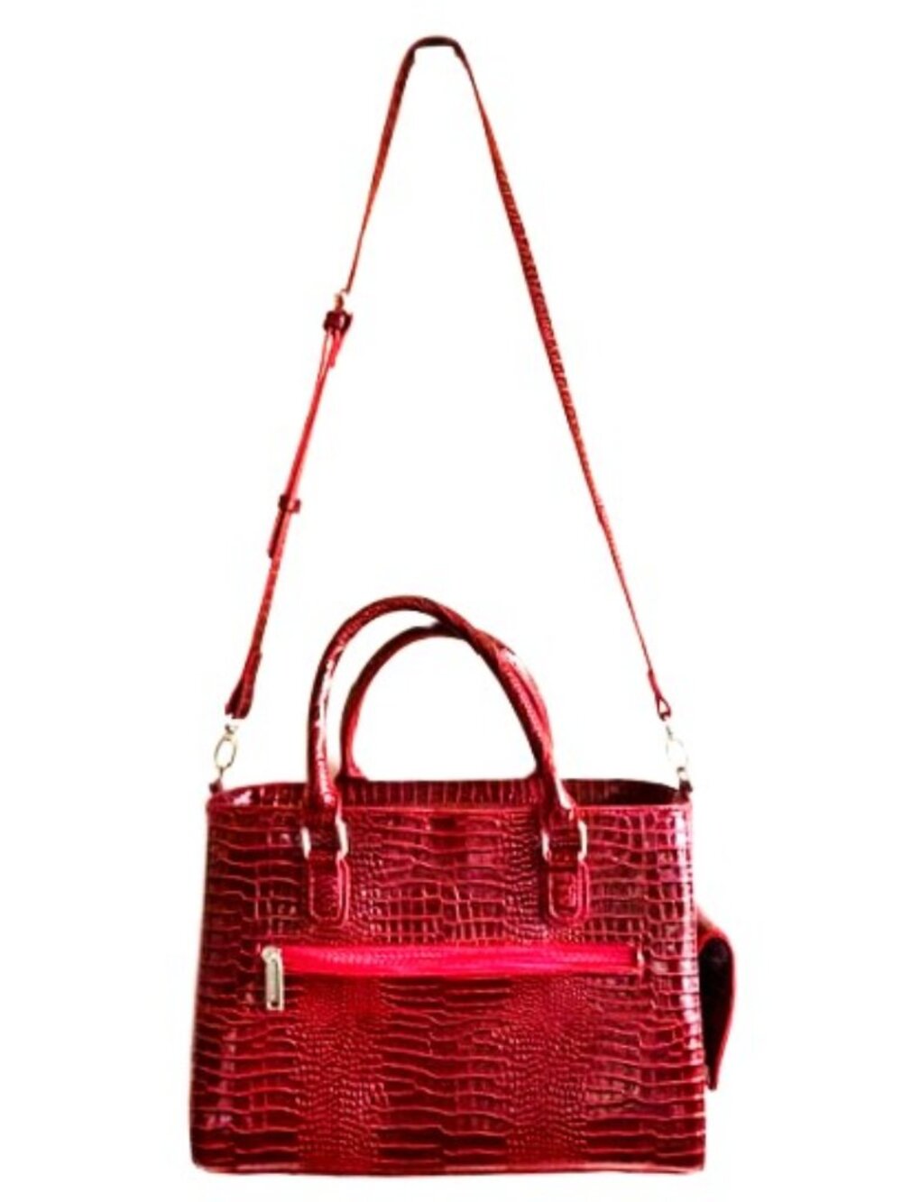 Primeware Burgundy Faux Croc Insulated Wine Dispenser Tote sans bladder